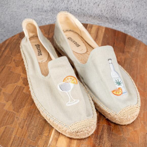 Soludos Drink Bottle Espadrille Slip On Womens Size 9 EUC - Picture 1 of 6